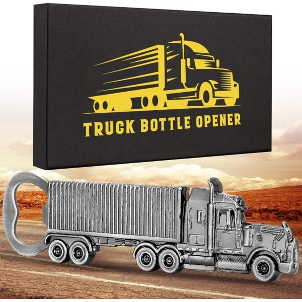 LULLEA Prezenty dla mężczyzn, prezenty dla kierowcy ciężarówki, otwieracz do butelek piwa, prezenty dla mężczyzn, kobiet, taty, niego, pomysły na prezent dla mężczyzn z pudełkiem prezentowym i kartą,