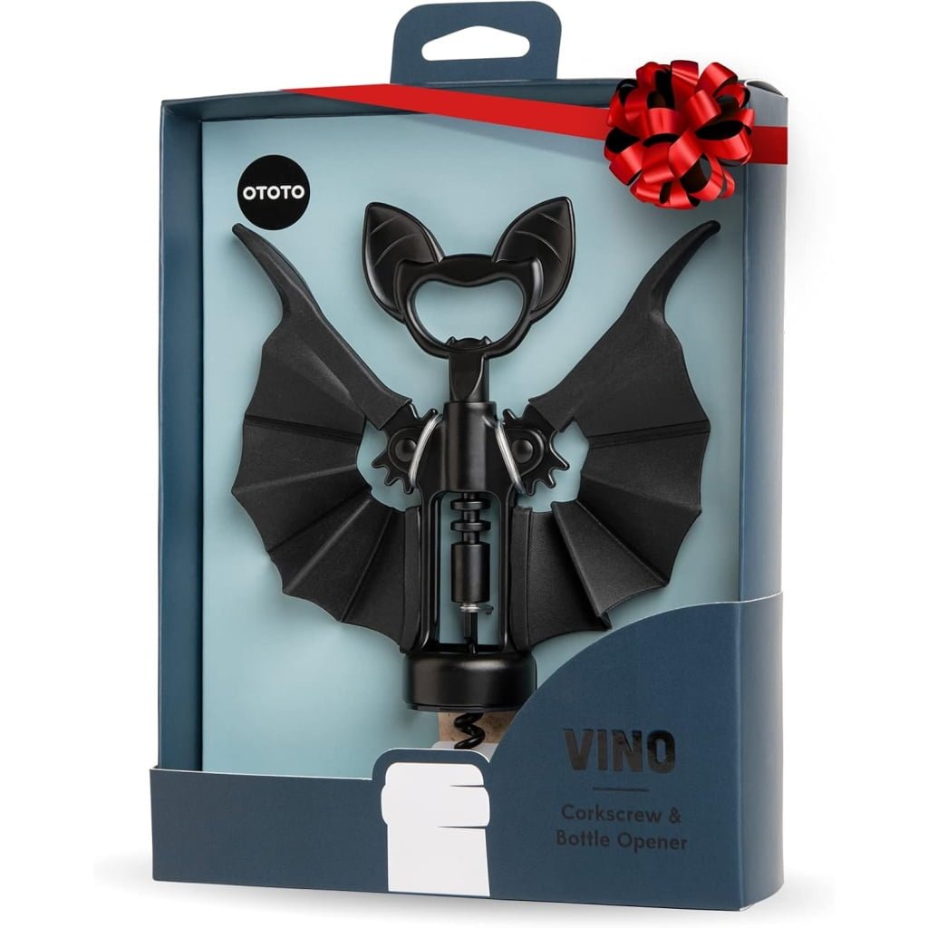 OTOTO Vino otwieracz do butelek z korkociągiem do wina, dla kelnerów, otwieracz do butelek wina, korkociąg bez BPA, idealne akcesoria kuchenne lub prezenty dla chłopaka, fajne gadżety