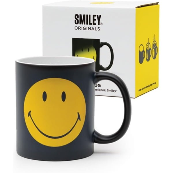 Suck UK Smiley Kubek zmieniający ciepło | Kubek zmieniający kolor | Prezenty do kawy dla mężczyzn | Kubki do kawy dla taty i filiżanka do herbaty | Pomysły na prezenty dla mężczyzn i wyjątkowe