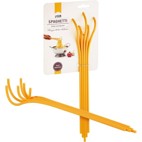 Zabawna plastikowa łyżka do spaghetti / widelec do makaronu w kształcie spaghetti z serii gadżetów kuchennych inspirowanych makaronem | Fajna łyżka do makaronu do pazurów i podawania makaronu |